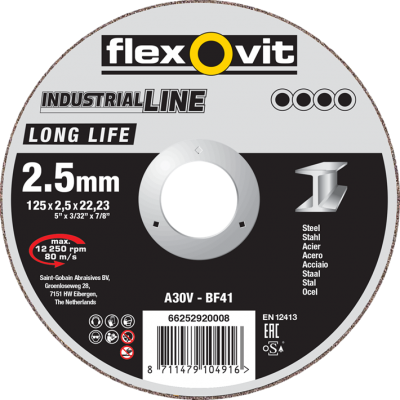 Отрезной диск Flexovit 125 x 2,5 мм