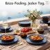 Набір столового посуду з керамограніту Pure Living Ibiza Deep Blue (24 предмети, на 6 персон) PL-IBZ-24-DB