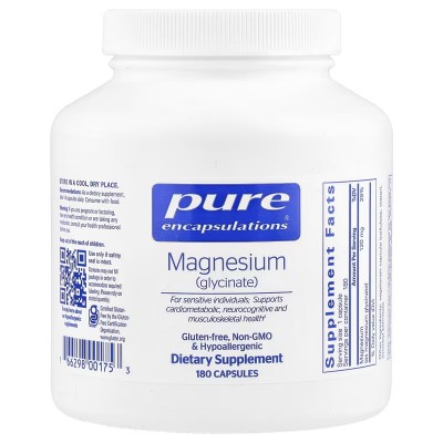 Pure Encapsulations, гліцинат магнію, 180 капсул